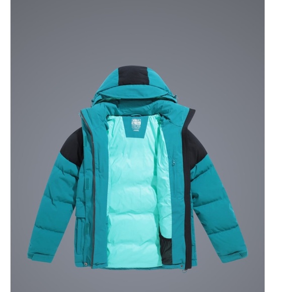 Mountain Warehouse Ultra Avalanche Goose Down Jacket Sz 12 Teal/Black NWOT - Picture 5 of 9